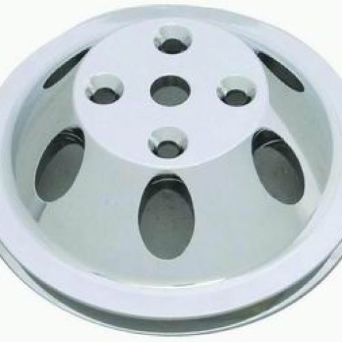 WATER PUMP PULLEYS SBC SINGLE LONG WATER PUMP POLISH ALUM