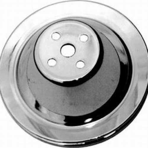 WATER PUMP PULLEY SBC SINGLE  SHORT WATER PUMP CHROME STEEL