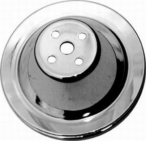WATER PUMP PULLEY SBC SINGLE SHORT WATER PUMP CHROME STEEL