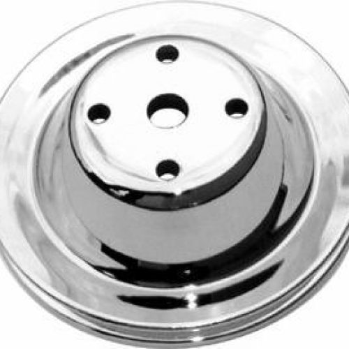 WATER PUMP PULLEY SBC SINGLE  LONG WATER PUMP CHROME STEEL