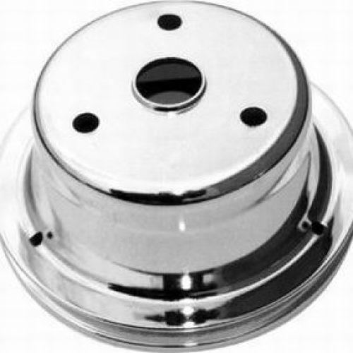 CRANKSHAFT PULLEY CHROME STEELSUIT SBC SINGLE GROOVE LONG
