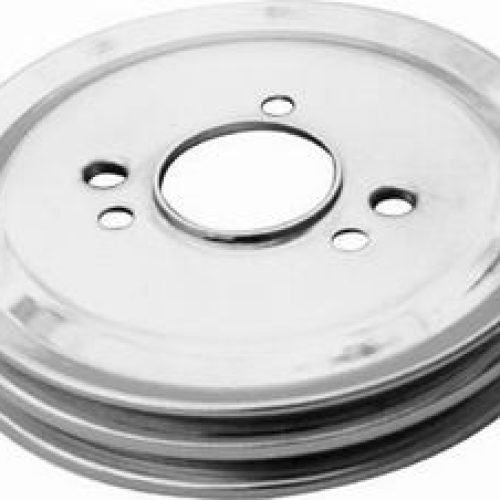 CRANKSHAFT PULLEY CHROME STEELSUIT BBC DOUBLE GROOVE SHORT