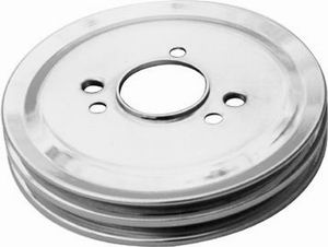 CRANKSHAFT PULLEY CHROME STEELSUIT BBC DOUBLE GROOVE SHORT