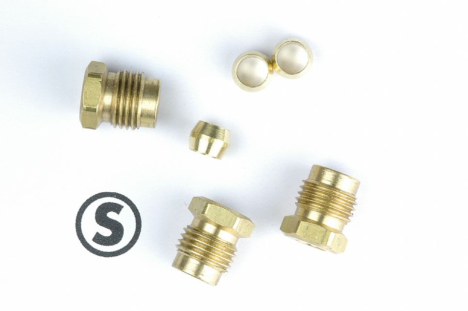 STROMBERG 97 FORD NUT SET 3 PER SET WITH FERRULES