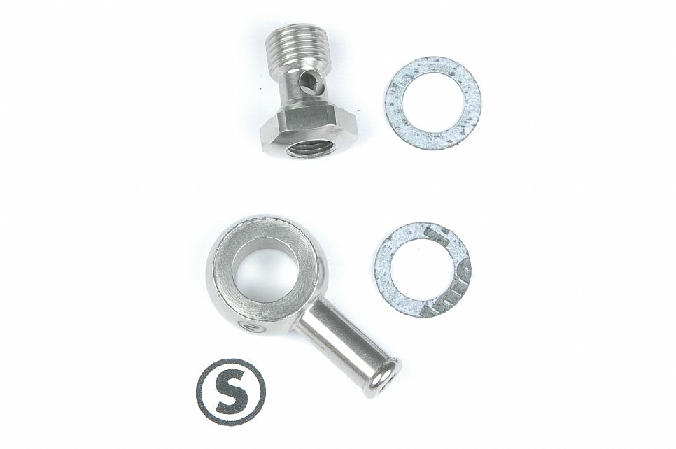 STROMBERG 97 SINGLE END BANJO W/ GAUGE PORT S/S FUEL FITTING