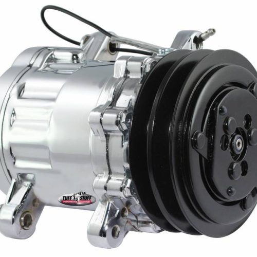 SANDEN SMALL AC COMPRESSOR 134DOUBLE PULLEY ** CHROME **