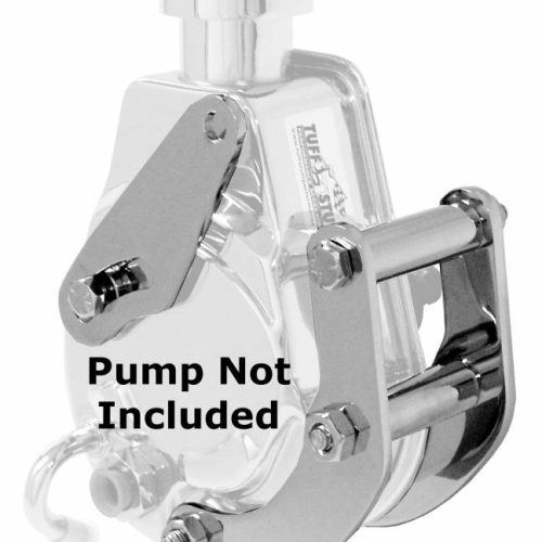 BBC SAGINAW P/STEER BRACKET SHORT W/PUMP LOW LEFT *CHROME*