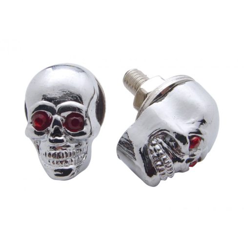 CHROME SKULL LIC PLATE BOLTS  *CHROME*  PR