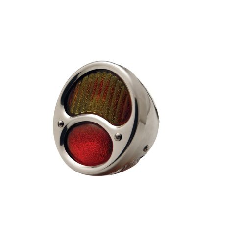 1928-31 FORD S/S TAILIGHT   EAPOLISHED RED/AMBER LENS *LEFT*