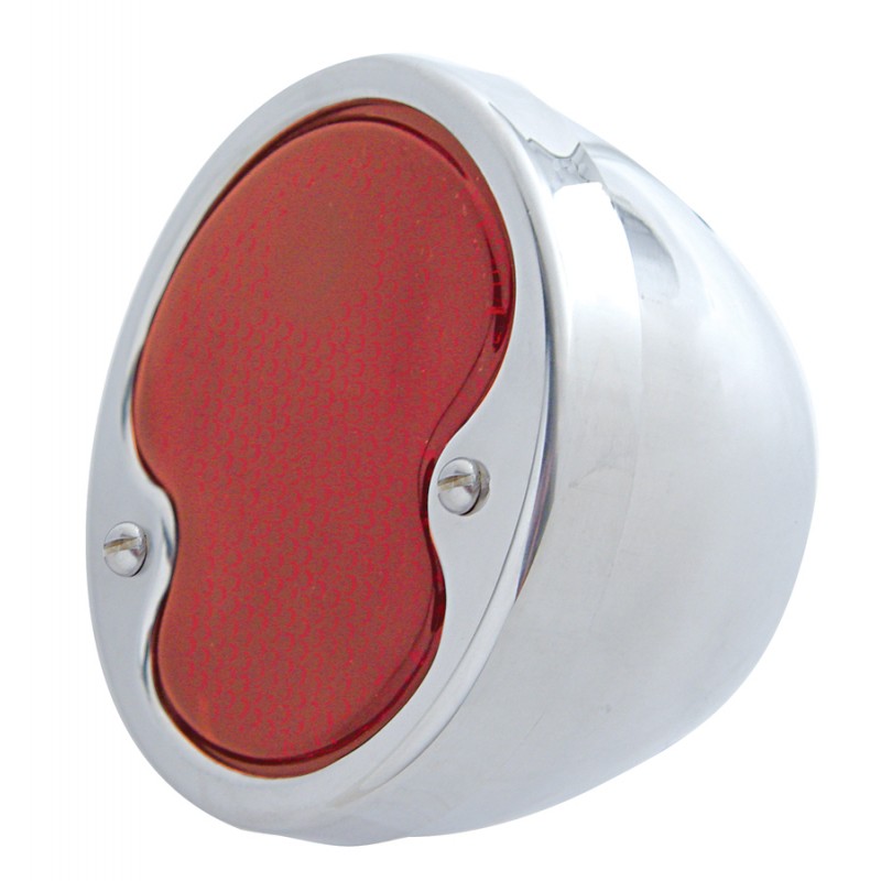1932 STAINLESS TAIL LIGHT EAPOLISHED RED LENS RH