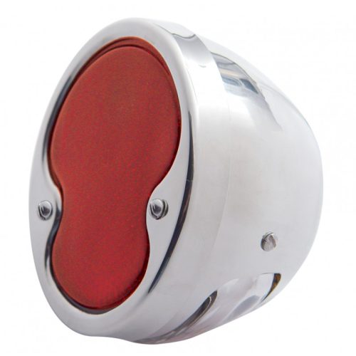 1932 STAINLESS TAIL LIGHT  EA POLISHED RED LENS   LH
