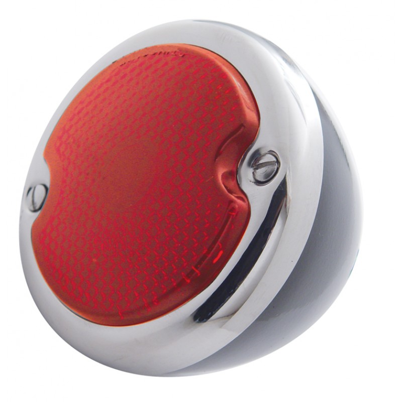 1935-36 TAILLIGHT BLK HOUSING RED LENS S/S RIM R/H SIDE EA