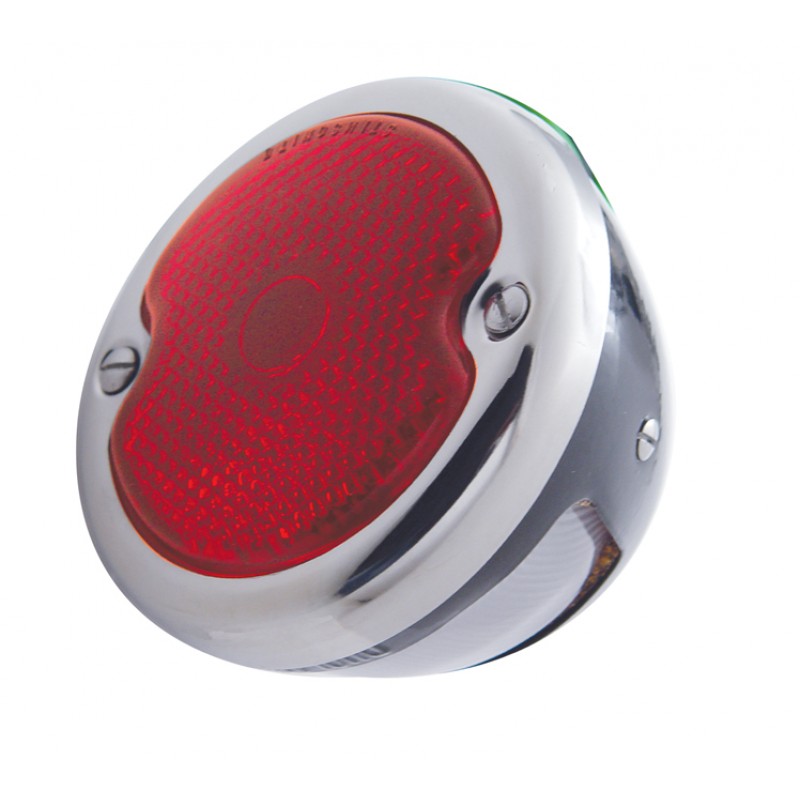 1935-36 TAILLIGHT BLK HOUSING RED LENS S/S RIM L/H SIDE EA