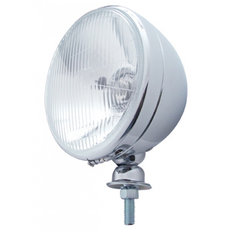 CHROME 7 DIETZ HEADLIGHTS PAIR WITH H4 REPLACEABLE UNIT