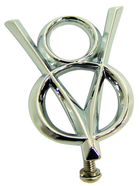 1932 FORD HEADLIGHT BAR EMBLEMV8 DIE CAST CHROME CW MOUNTING