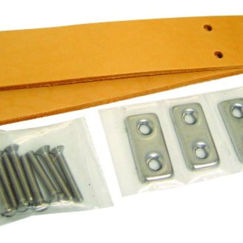 1928-32 DOOR CHECK STRAP KIT  LEATHER/POL S/S