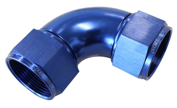 -20AN 90 DEG SWIVEL COUPLER BLUE BILLET FULL FLOW 1 PIECE - Image 2