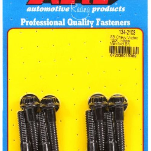 SB CHEV 350 INTAKE MANIFOLD BOLTS VORTEC BLK 12PT