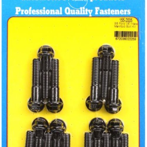 BB FORD 429 460 INTAKE BOLTS BLK HEX