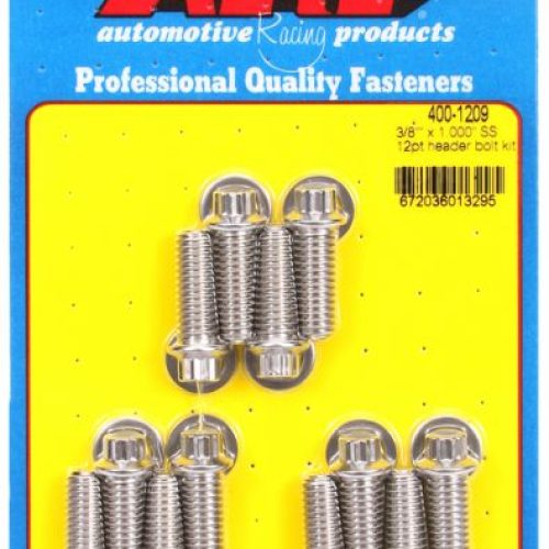 ARP 12PT HEADER BOLTS,S/LESS  (12) 3/8 1.000UHL  5/16″12PT
