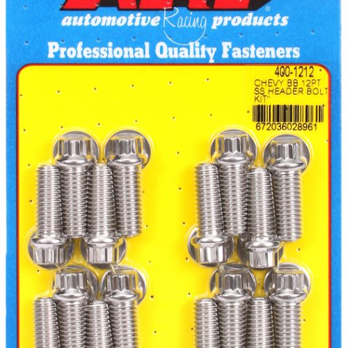 BBC Stainless 12pt Header BoltKit 3/8′ x 1″uhl (16)