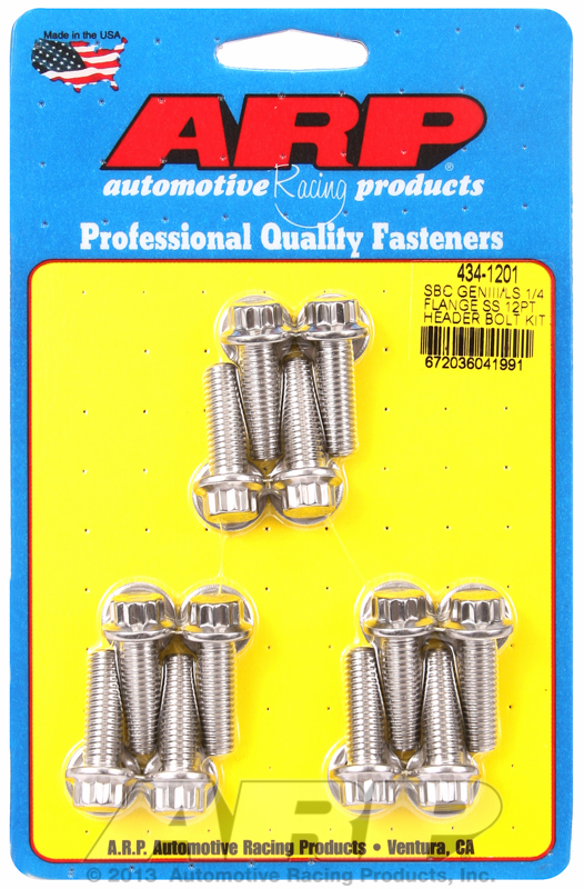HEADER BOLT KIT - LS ENGINES 12-PT STAINLESS, M8 x 25mm UHL
