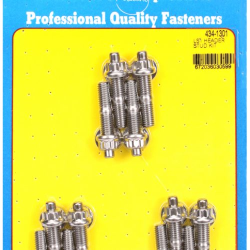 EXHAUST HEADER STUDS, GM LS   12-POINT STAINLESS, 1.750″ OAL