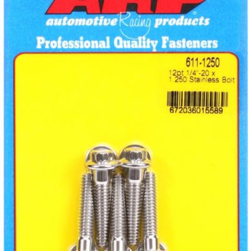 SS 12PT BOLTS 1/4″ UNC x 1.25″5/16″ WRENCH (5-PACK) 1/4-20