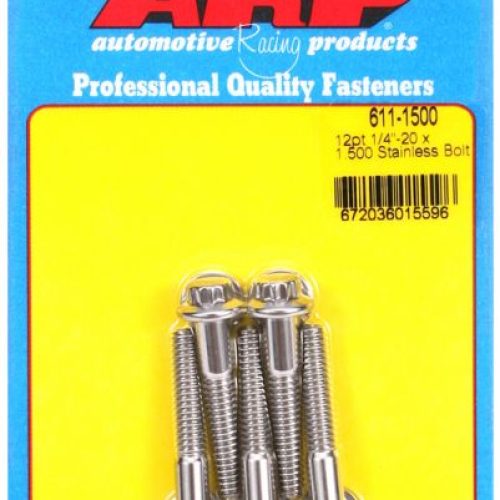 SS 12PT BOLTS 1/4″ UNC x 1.50″5/16″ WRENCH (5-PACK) 1/4-20
