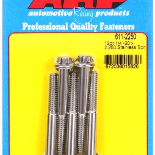 SS 12PT BOLTS 1/4″ UNC x 2.25″5/16″ WRENCH (5-PACK) 1/4-20