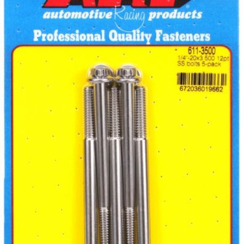 SS 12PT BOLTS 1/4″ UNC x 3.50″5/16″ WRENCH (5-PACK) 1/4-20