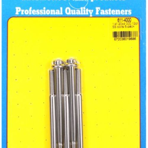SS 12PT BOLTS 1/4″ UNC x 4.00″5/16″ WRENCH (5-PACK) 1/4-20