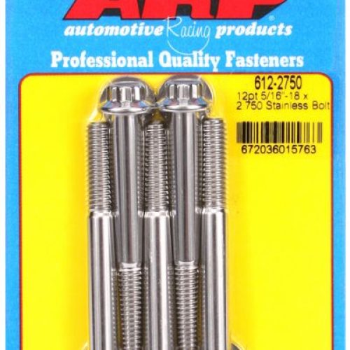 SS 12PT BOLTS 5/16″ UNC x 2.753/8″ WRENCH (5-PACK) 5/16-18