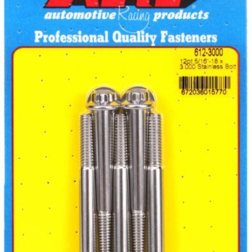 SS 12PT BOLTS 5/16″ UNC x 3.003/8″ WRENCH (5-PACK) 5/16-18