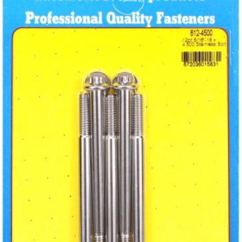 SS 12PT BOLTS 5/16″ UNC x 4.503/8″ WRENCH (5-PACK) 5/16-18