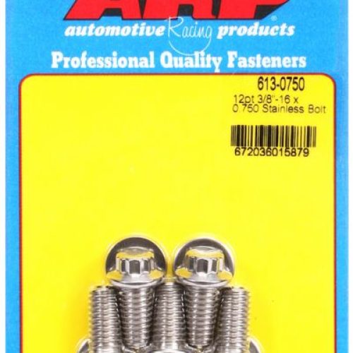 SS 12PT BOLTS 3/8″ UNC x .750″3/8″ WRENCH (5-PACK) 3/8-16
