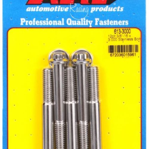 SS 12PT BOLTS 3/8″ UNC x 3.00″3/8″ WRENCH (5-PACK) 3/8-16