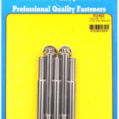 SS 12PT BOLTS 3/8″ UNC x 4.00″3/8″ WRENCH (5-PACK) 3/8-16