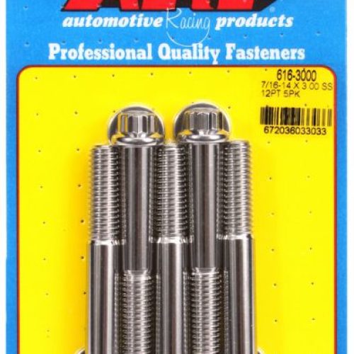 SS 12PT BOLTS 7/16″ UNC x 3.007/16″ WRENCH (5-PACK) 7/16-14