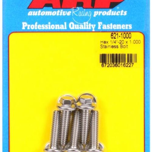 SS HEX BOLTS 1/4″ UNC x 1.00″ 5/16″ WRENCH (5-PACK) 1/4-20