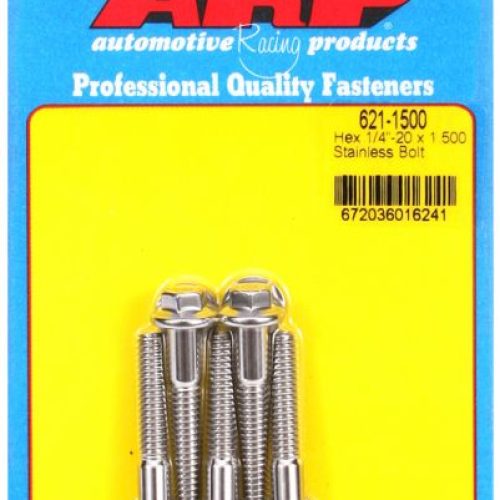 SS HEX BOLTS 1/4″ UNC x 1.50″ 5/16″ WRENCH (5-PACK) 1/4-20