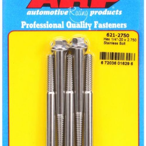 SS HEX BOLTS 1/4″ UNC x 2.75″ 5/16″ WRENCH (5-PACK) 1/4-20