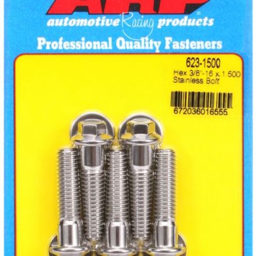 SS HEX BOLTS 3/8″ UNC x 1.50″ 3/8″ WRENCH (5-PACK) 3/8-16