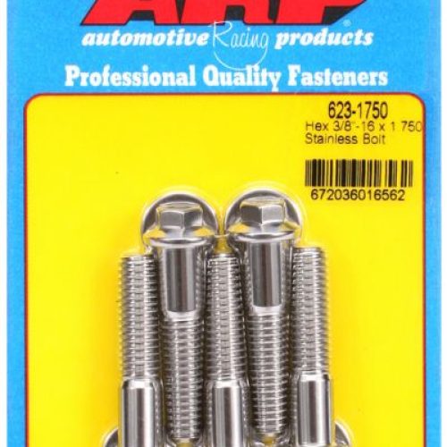 SS HEX BOLTS 3/8″ UNC x 1.75″ 3/8″ WRENCH (5-PACK) 3/8-16