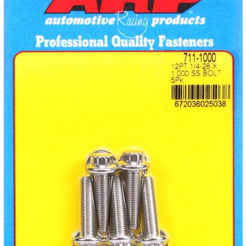 SS 12PT BOLTS 1/4″ UNF x 1.00″5/16″ WRENCH (5-PACK) 1/4-28