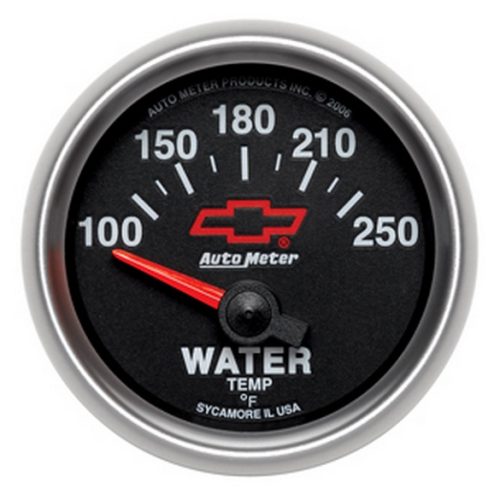 2-1/16″ ELECT WATER 100-250F  BLACK FACE, GM CHEVY BOWTIE