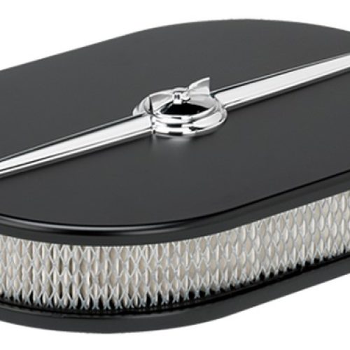 BILLET STREAMLINE SMALL OVAL BLACK AIR CLEANER