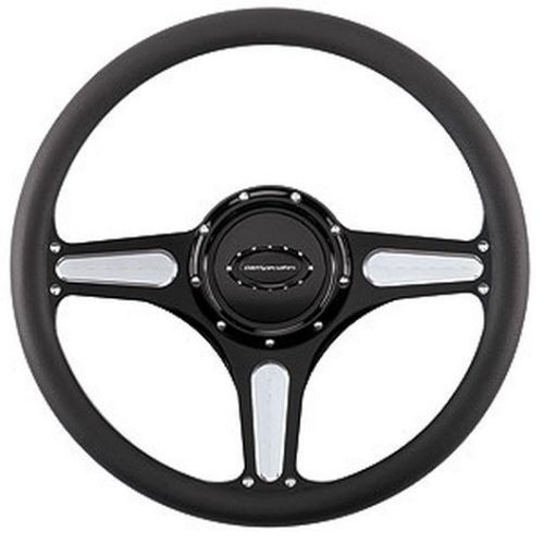 BILLET STEERING WHEEL 14″     STREET LITE BLACK ANODIZED