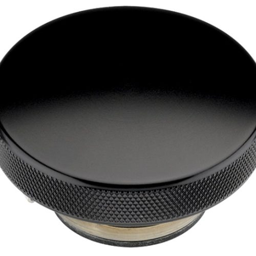 BILLET BLACK RADIATOR CAP     PLAIN 16LB. LARGE SIZE