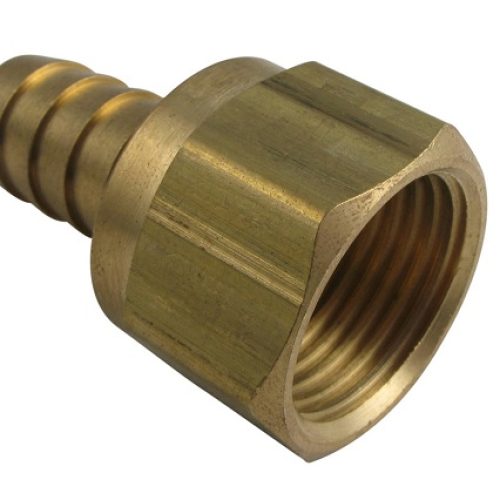 BRASS HOSE FITTING -10 FEMALE STRAIGHT SWIVEL x 1/2″ BARB